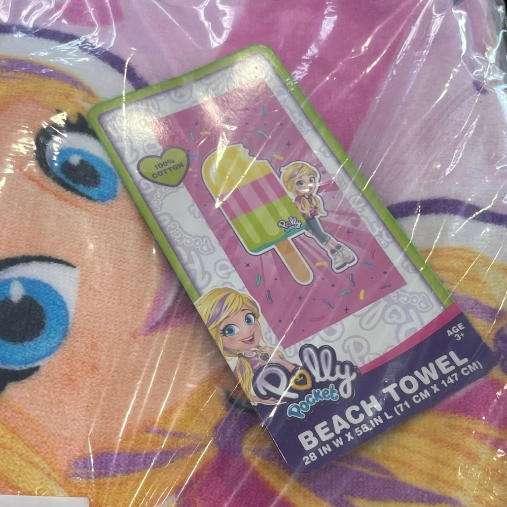 Polly Pocket Kids Pink Popsicle Beach Towel